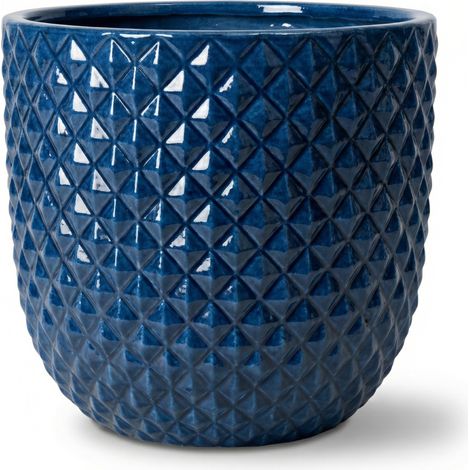 Provencelia Blumentopf Mars Ø30 cm Höhe 30 cm frostbeständig, keramisch, handgefertigt, Antikblau (1/3)