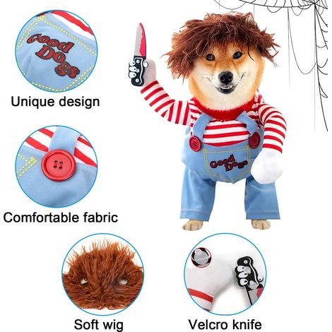 Costumi di Halloween per cani, costumi di Halloween per animali domestici, costumi divertenti per animali domestici, adatti a cani di taglia grande e media L (circonferenza torace 60-70 cm) (1/4)
