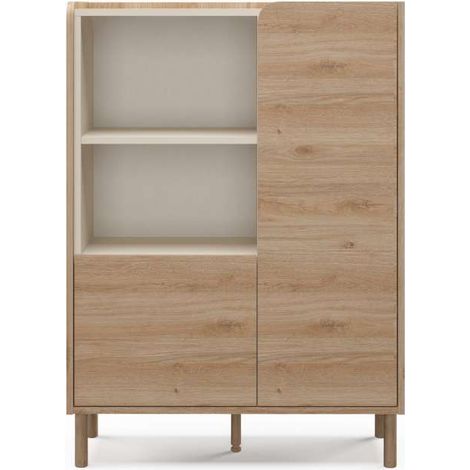 Mueble auxiliar 2 puertas abatibles md-Rufino acabado roble cadiz/visón. 125cm(alto) 90cm(ancho) 40cm(prof.) (1/4)