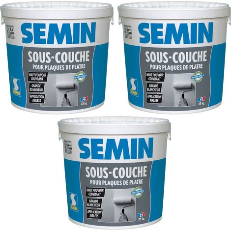 Sous Couche pour Plaque de Plâtre Semin - Prêt à l'Emploi - Seau de 25 kg (lot de 3) (1/4)