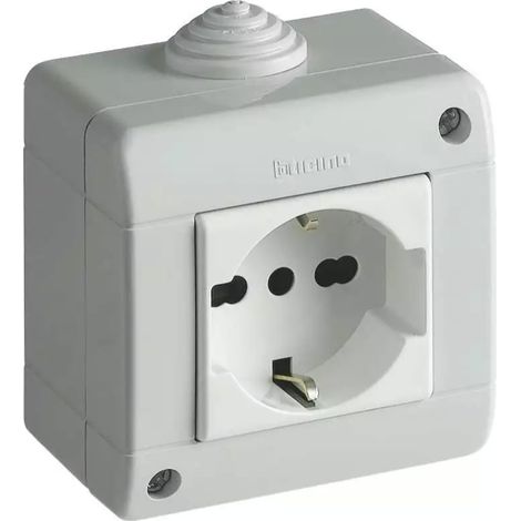 Prise de dérivation Schuko avec boîtier IP40.