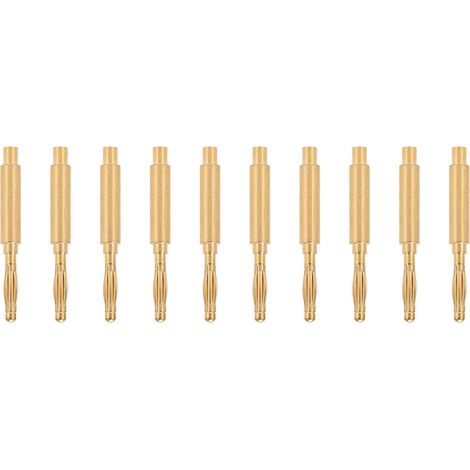 10 fiches bananes 2mm dorées, connecteur plaqué or, transmission optimale, cuivre, test instrumentation, lot de 10 (1/5)