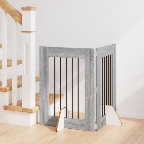 Porte pour chien avec support, lot de 2, gris Sonoma, 60 x 80 cm