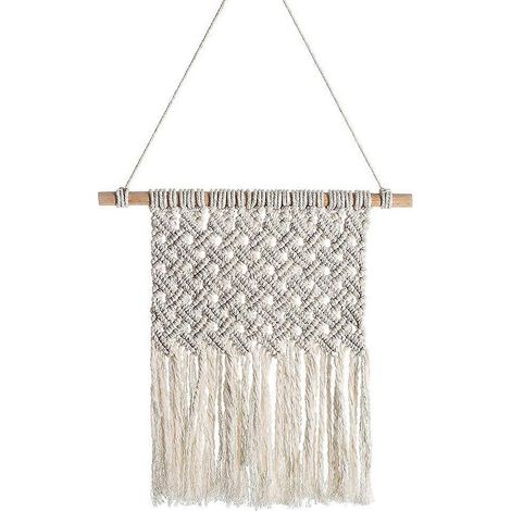 Décoration murale en macramé tissée style bohème, art mural géométrique élégant pour la décoration d'une chambre d'appartement (1/5)
