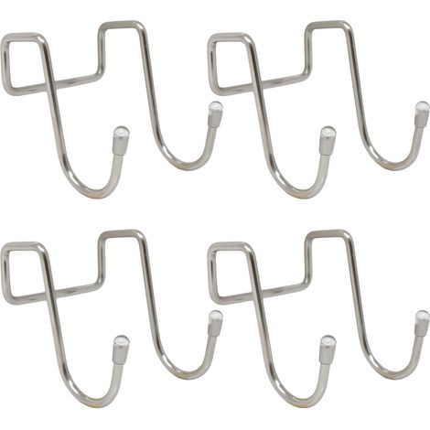 Estos cuatro ganchos en forma de S de doble cabeza están fabricados en acero inoxidable y son adecuados para lugares como baños y cocinas. (1/5)