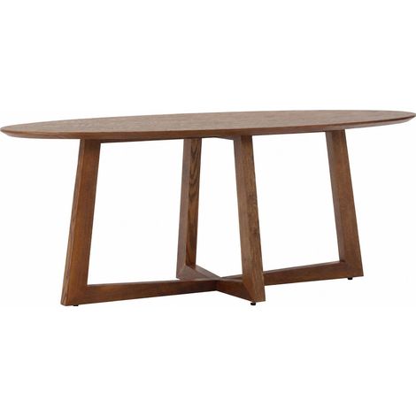 Table à manger ovale effet noyer - Noyer (1/5)