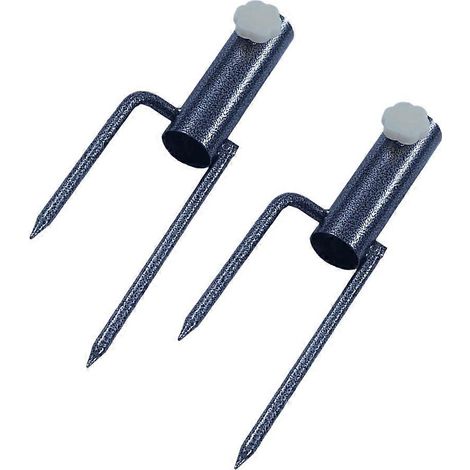 Ancrage pour parasol extérieur, lot de 2 piquets en acier pour la stabilisation des parasols de plage (1/5)