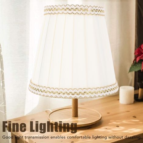 6 abat-jour en tissu plissé avec clip pour lampe de table et murale – Lot de pièces de remplacement décoratives pour ambiance douce (1/5)