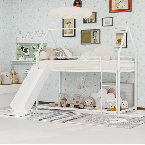 MEUBLIV Etagenbett 90x190 cm weiß – mit Rutsche, ohne Matratze (1/5)