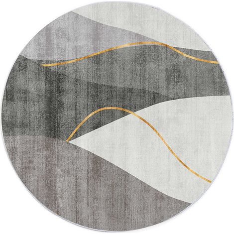 Runder Teppich NOVO Strado mit modernem, dezentem Graumuster für das Wohnzimmer, Farbe: Gray Echo, 90 x 90 cm
