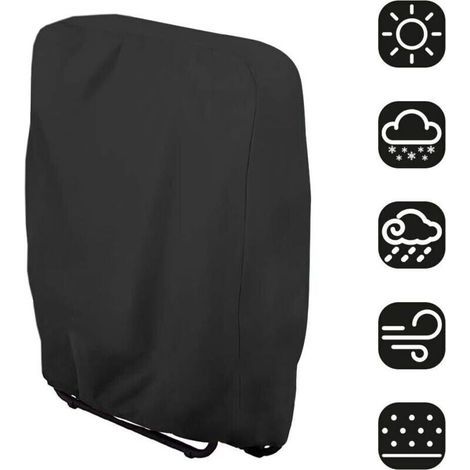 Housse de chaise pliante Housse de protection pour chaise longue Bain de soleil Mobilier de jardin étanche anti-UV Protection contre les dommages, 71 x 110 cm(noir) (1/5)