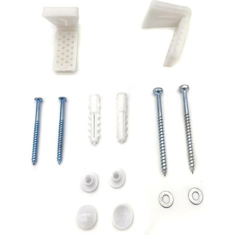Kit Fixation WC au Sol,Vis Fixation WC, Fixation sur Pied Toilet, Kit de Fixation pour Cuvette de WC y Compris Bouchon d'Extension, Support de Montagepour Fixation/Pièces de Rechange(Vis 80mm) (1/5)