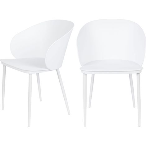 Chaise design, Lot 2 chaises design Gigi Blanc en Plastique, BOITE A DESIGN (1/5)