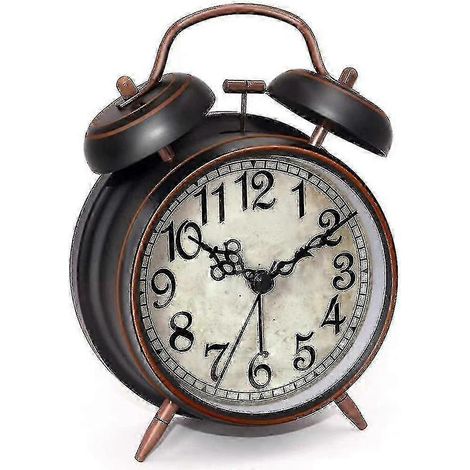 Réveil puissant pour adultes au sommeil profond, silencieux, à quartz, avec rétroéclairage et double sonnerie. (1/5)