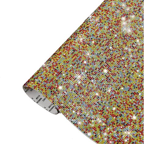 Sticker Rhinestone - Feuille Auto-Adhésive en Verre Cristal pour Décoration DIY Voiture Ongles Téléphone Maison Accessoires - Lot de 5 (1/5)