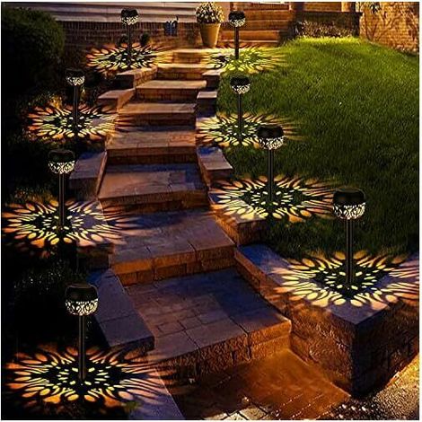 Solar Flame Lights Outdoor 4 Pack Solar Garden Lights Wasserdicht IP65 Auto On/Off Lights für Garten Hof Balkon Pathway (1/5)