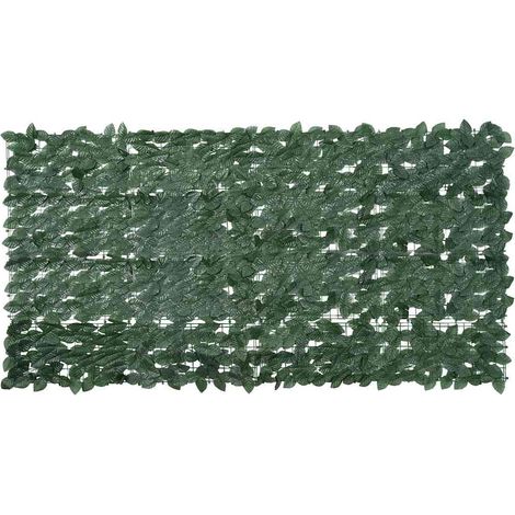 Écran de balcon avec feuilles vert foncé 200x100 cm (1/5)