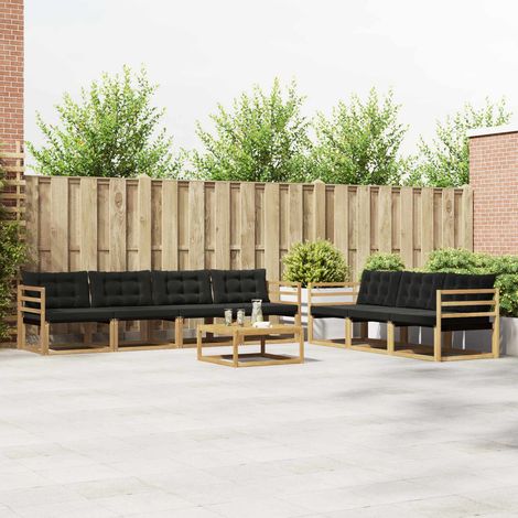 vidaXL Outdoor-Sofagarnitur 8 pcs Weiß und Schwarz (1/5)