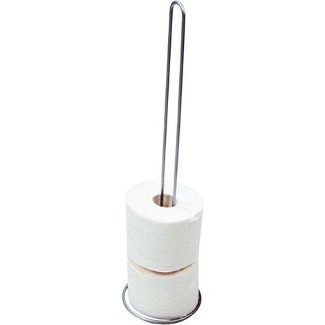 Réserve papier toilette Exclusive, stockeur papier toilette à poser, pour 5 rouleaux de papier toilette, Acier, 14x56x14 cm, Brillant (1/2)