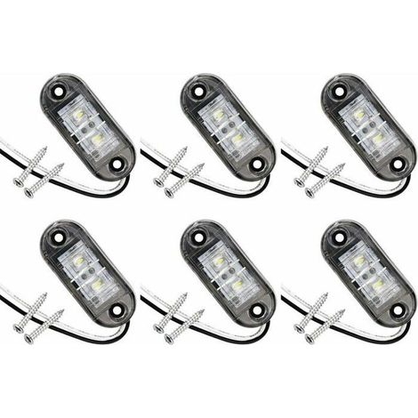 HONORNIC - Lot de 6 feux de position latéraux à LED pour voiture, remorque, camping-car, caravane, vélo, moteur (1/5)