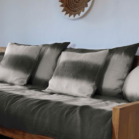Housse de coussin DEEPALI DECO Tie & dye en lin et coton 80x200 cm
