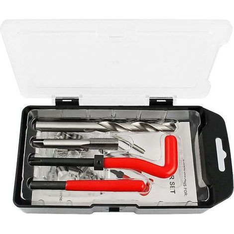 Kit de réparation de filetage, 15 pièces M10x1,0 mm, outil de réparation de filetage, outil de taraudage outil à main, jeu de forets