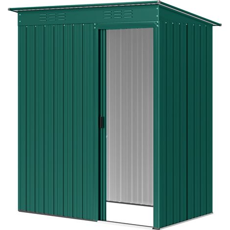 Outsunny Capanno da Giardino in Metallo con Porta Scorrevole, Verde