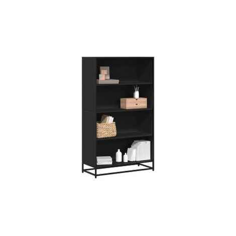 Bibliothèque noir 80,5x35x139 bois d'ingénierie (1/5)