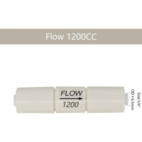 (Débit 1200 cm³) Régulateur de débit pour système d'osmose inverse (eau osmosée) - Tuyau de 6,35 mm (1/4") de diamètre extérieur - Régulateur d'eaux usées - 300/450/550/650/800/1200/1500 cm³ (1/5)