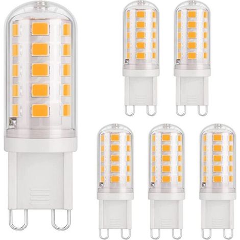 Lot de 6 Ampoules LED G9 3W Blanc Chaud 3000K 430lm CRI85 Céramique 220-240V Économie d'Énergie Culot Standard (1/5)