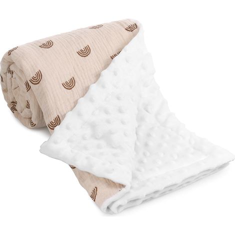 Couverture bébé en mousseline douce et respirante - 75 x 100 cm - Mousseline - Pour filles et garçons - Kaki (1/5)