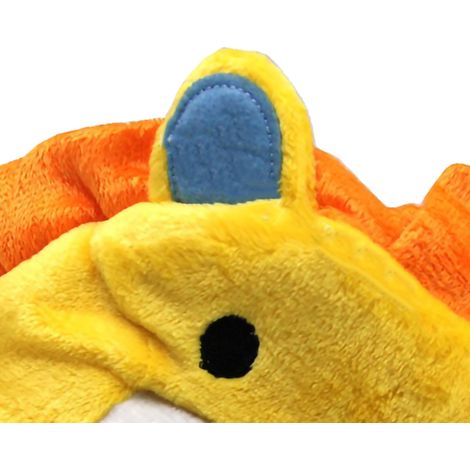 Baby-Tiercape mit gelbem Löwenmotiv, 100 x 100 cm, warme Fleecedecke für Neugeborene, winddichter Mantel für Ausflüge im Freien, Kinderponcho (1/5)