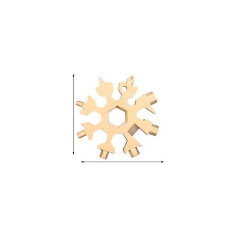 Multiuso 18 in 1 a forma di fiocco di neve, portachiavi portatile, cacciavite, apribottiglie, strumento a forma di fiocco di neve in acciaio inossidabile per viaggi, campeggio e avventure - Crezuo