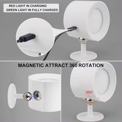 Double-sided magnetic wire-free wall lamp bedside rechargeable RGB wall lamp bedroom walkway night light (1/4)