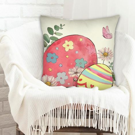 Housse de coussin 45x45 cm en polyester maison douce confortable pour canapé ou lit décoration de la saint-valentin (1/5)