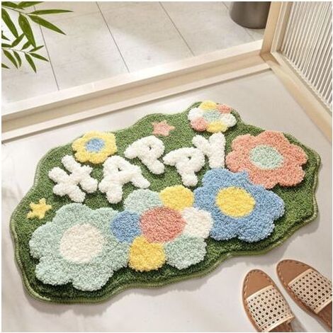 1 pcs Tapis de Bain Antidérapant, Tapis Salle de Bain Moelleux en Microfibre, Tapis de Douche Absorbant Lavable en Machine pour Salle de Bain, Cuisine, Chambre (45x70cm) (1/4)