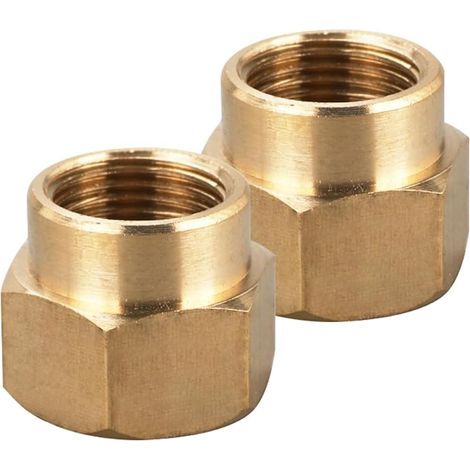 Lot de 2 manchons de réduction en laiton IG 1/2" x IG 3/8", 1/2" x 3/8" - Filetage intérieur - Manchon réducteur - Adaptateur hexagonal pour air, eau, huile (1/5)