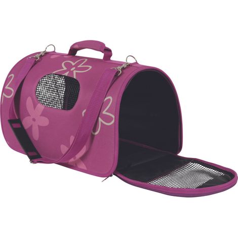Panier de transport Flower L couleur prune pour chat ou chien max 8 kg - animallparadise (1/4)