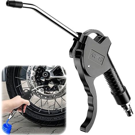 Compressed Air Gun with 100mm Stainless Steel Elbow Pipe, 8 Bar Pressure Resistant, Durable Hook Design, for Truck/Air Pump/Cleaning Tools (1/5)