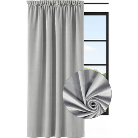 Tenda in velluto 140x180, tende lunghe, tende, colori, tende in velluto, grigio (1/5)