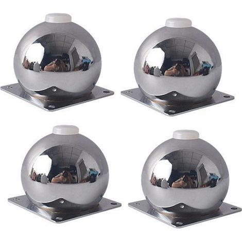 Möbelfüße aus Kohlenstoffstahl – 4er-Set – Höhe 10 cm – Silberfarben – Korrosionsbeständig – Für Sofas und Couchtische (1/5)