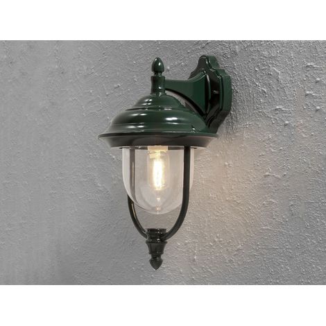 LED Außenwandleuchte, Landhaus Laterne hängend Höhe 46cm, Grün (1/5)