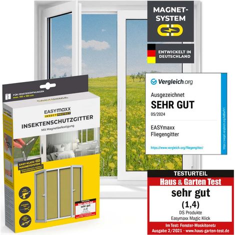 Moustiquaire EASYmaxx Insect Protect avec aimant - pour fenêtres jusqu'à 150 x 180 cm (1/5)