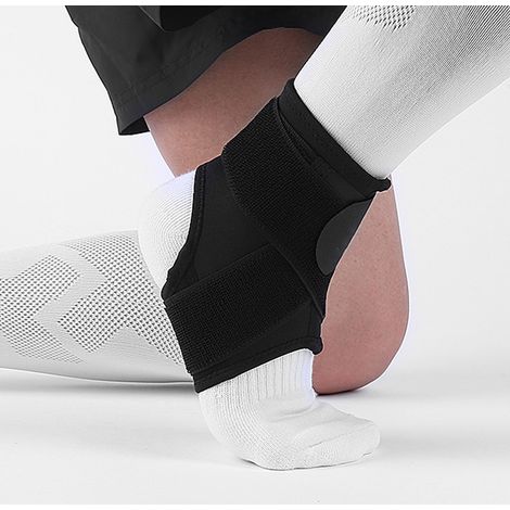 Chevillère - Soutien Cheville Réglable avec Sangles Croisées - Pour Entorse et Activités Sportives - Noir - 2 Pièces (1/5)