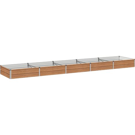 Letto rialzato da giardino Marrone legno 400 x 80 x 24 cm vidaXL