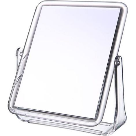 Miroir de maquillage rotatif à 360°, miroir de maquillage de bureau double face, miroir de table pliable (1/4)