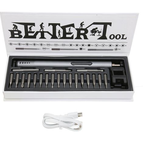 Tournevis électrique mini précis, lot de 20 embouts magnétiques pour réparation de téléphone, appareil photo, ordinateur portable et montre (1/5)