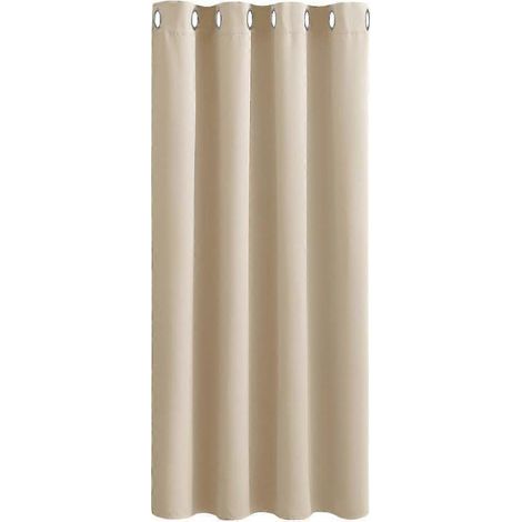 Rideau à œillets - Rideau occultant thermique isolant pour fenêtres, idéal pour assombrir la pièce et réduire le bruit. (1/3)