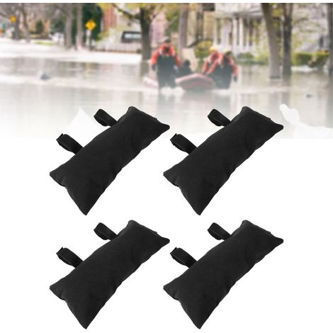 Sacs anti-inondation - Sacs réutilisables renforcés avec fermeture à zip - Barrière pour porte et fenêtre - 4 pièces - Noir - 50x25cm (1/5)