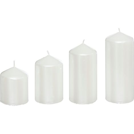 Lot de 4 Bougies Satin Blanc 505G - Feeric Christmas (1/5)